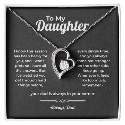 "Always In Your Corner" Gift From Dad - Forever Love Heart Necklace