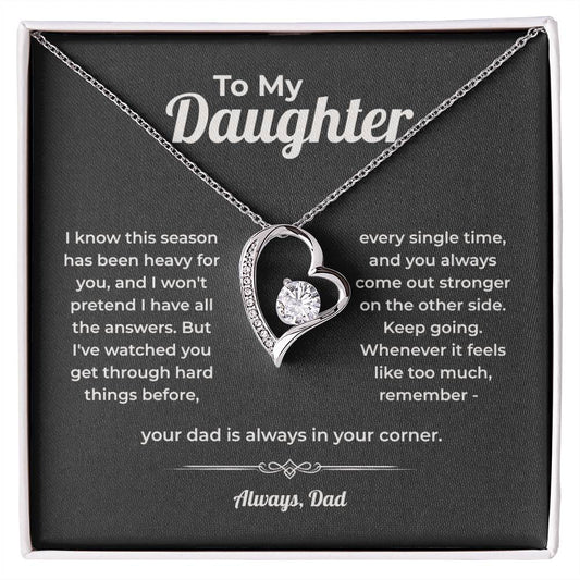 "Always In Your Corner" Gift From Dad - Forever Love Heart Necklace