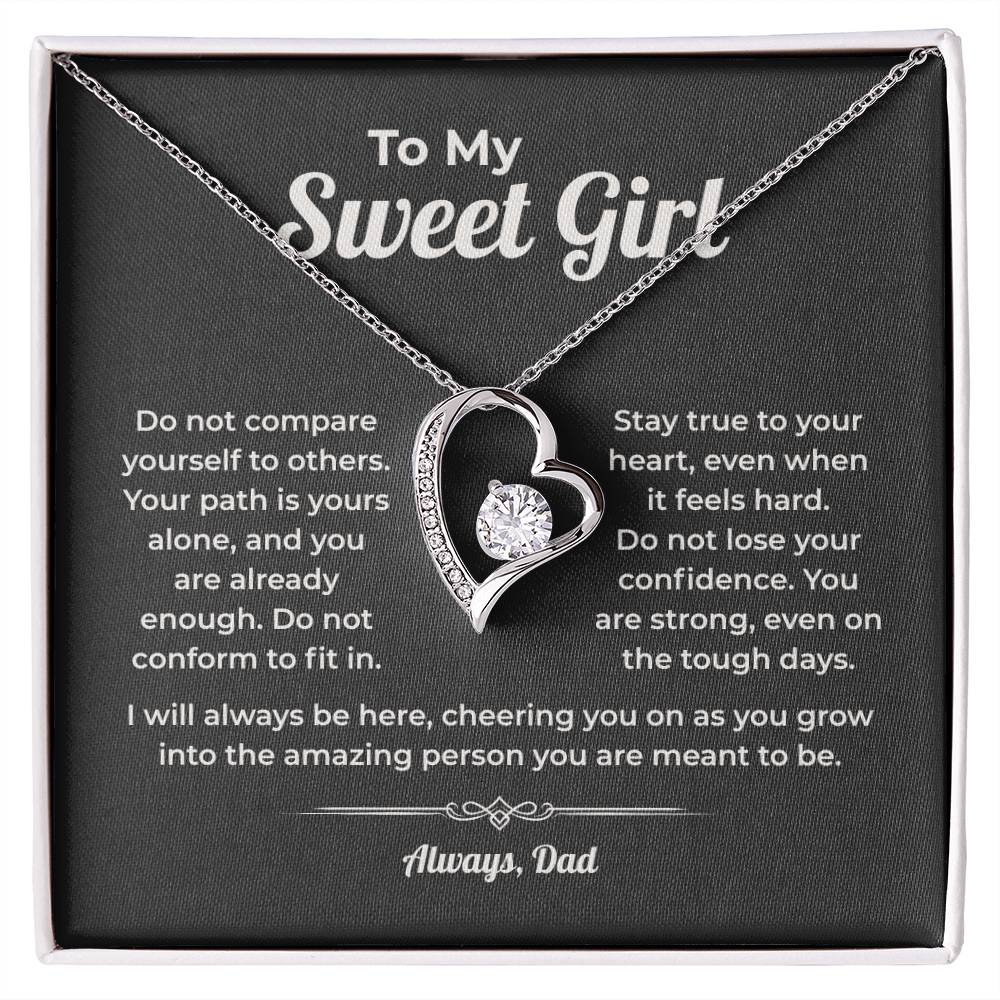 "You Are Already Enough" Gift From Dad - Forever Love Heart Necklace