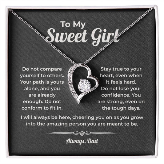 "You Are Already Enough" Gift From Dad - Forever Love Heart Necklace