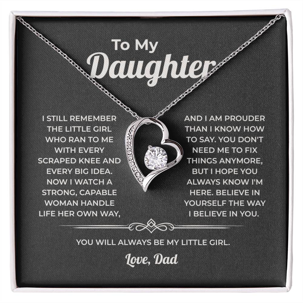 "You Will Always Be My Little Girl" Gift From Dad - Forever Love Heart Necklace