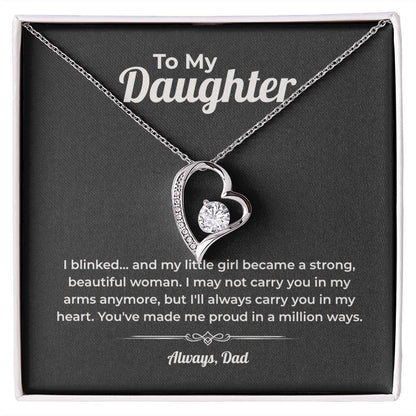 "I'll Always Carry You In My Heart" From Dad - Forever Love Necklace