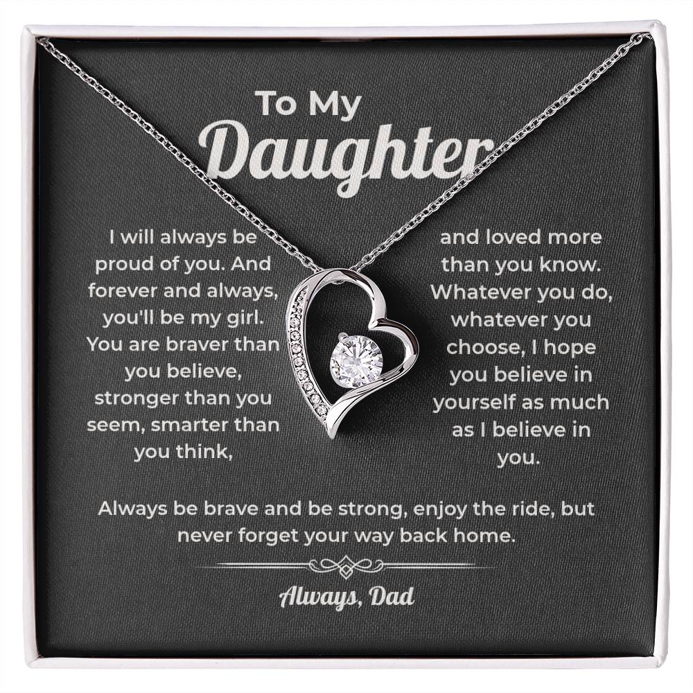 "Never Forget Your Way Back Home" Gift From Dad - Forever Love Heart Necklace