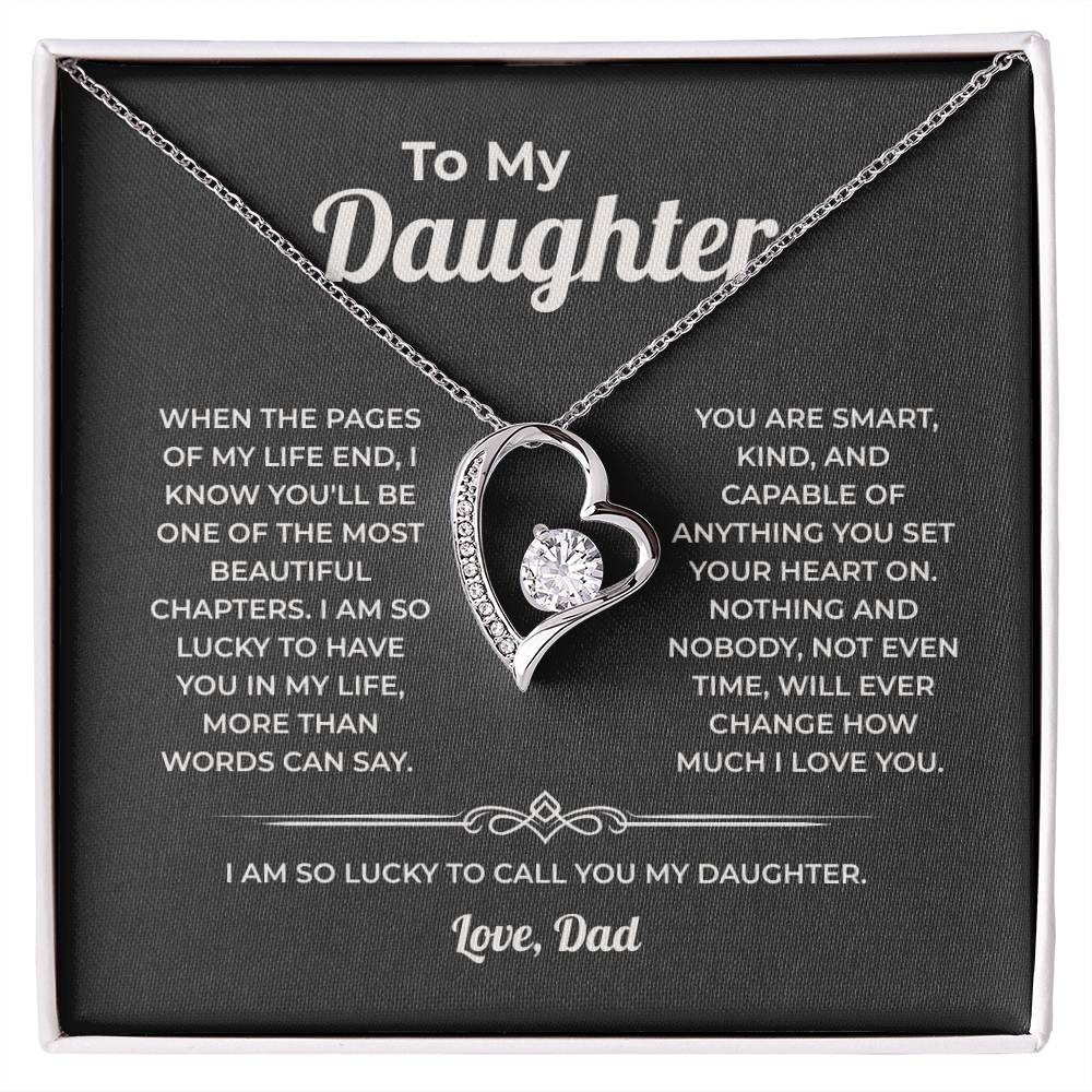 "One of the Most Beautiful Chapters" Gift From Dad - Forever Love Heart Necklace