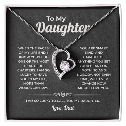 "One of the Most Beautiful Chapters" Gift From Dad - Forever Love Heart Necklace