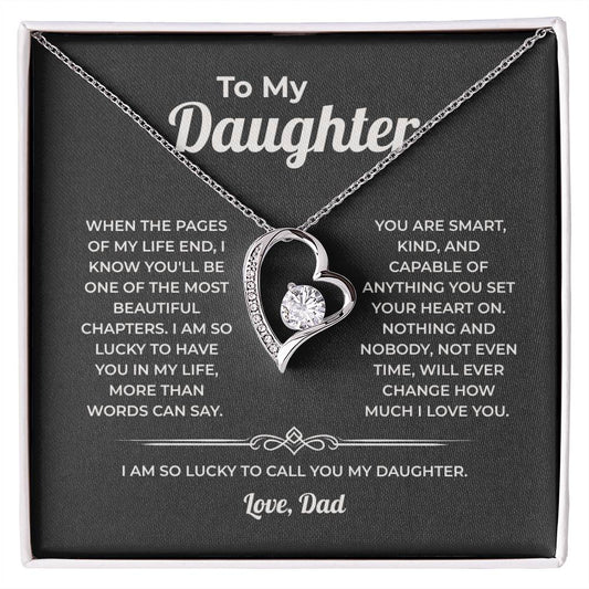 "One of the Most Beautiful Chapters" Gift From Dad - Forever Love Heart Necklace