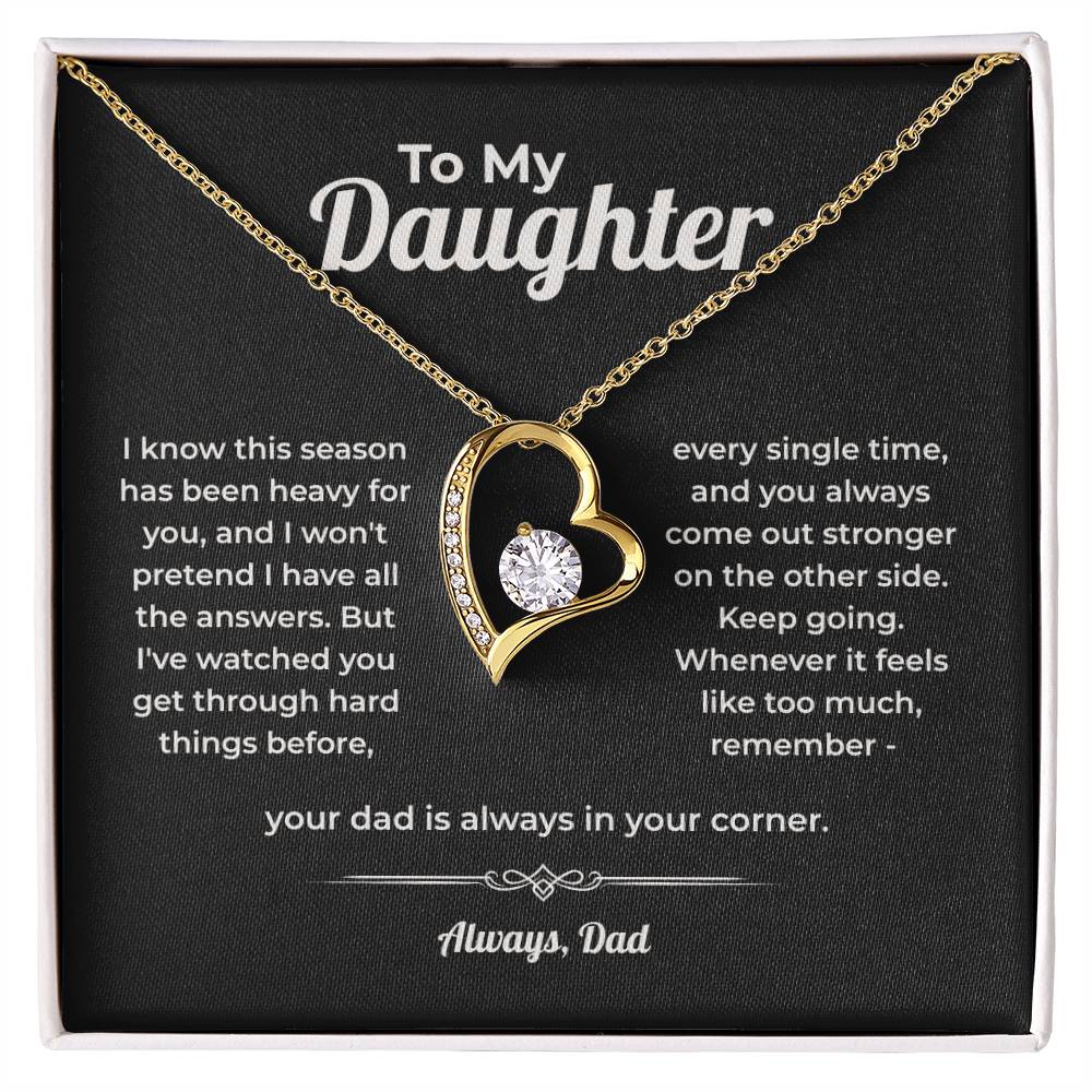 "Always In Your Corner" Gift From Dad - Forever Love Heart Necklace