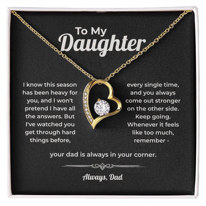 "Always In Your Corner" Gift From Dad - Forever Love Heart Necklace