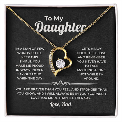 "More Than I'll Ever Say" Gift From Dad - Forever Love Heart Necklace
