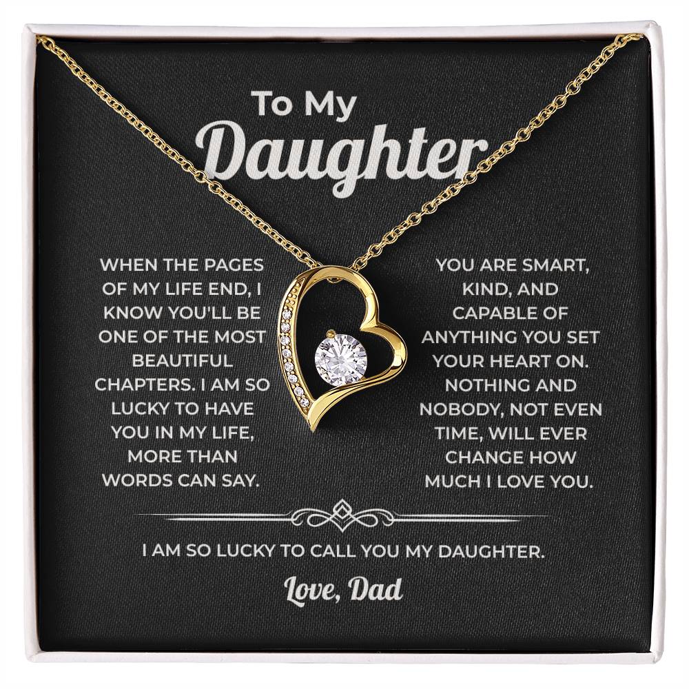 "One of the Most Beautiful Chapters" Gift From Dad - Forever Love Heart Necklace