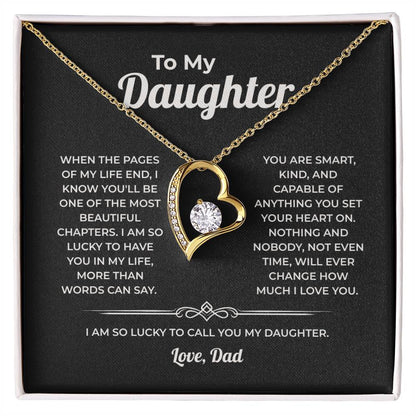"One of the Most Beautiful Chapters" Gift From Dad - Forever Love Heart Necklace
