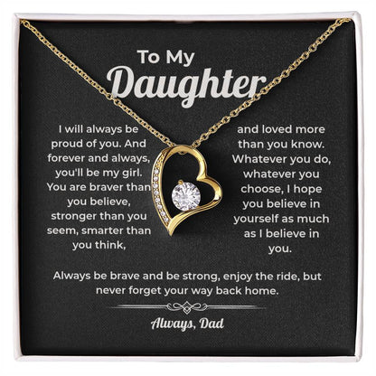 "Never Forget Your Way Back Home" Gift From Dad - Forever Love Heart Necklace