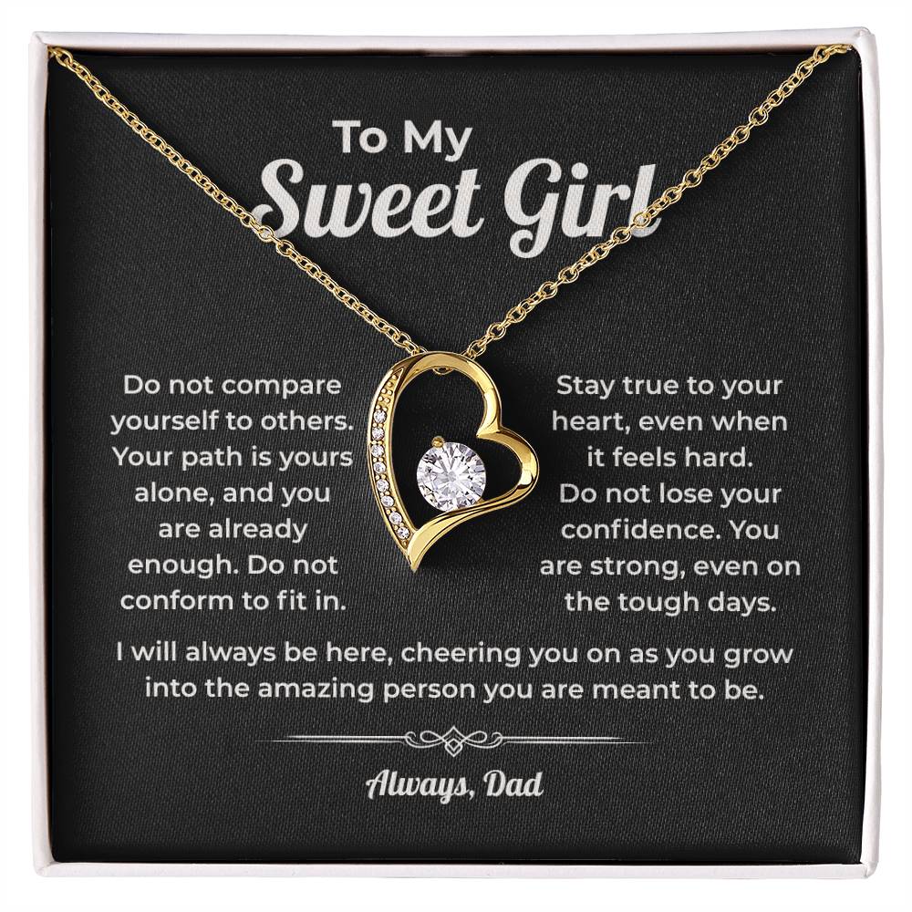 "You Are Already Enough" Gift From Dad - Forever Love Heart Necklace