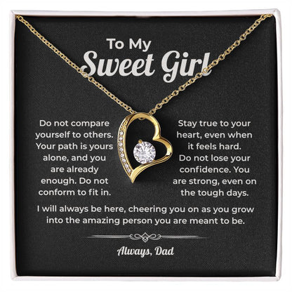 "You Are Already Enough" Gift From Dad - Forever Love Heart Necklace