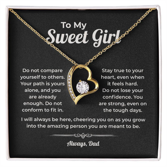 "You Are Already Enough" Gift From Dad - Forever Love Heart Necklace