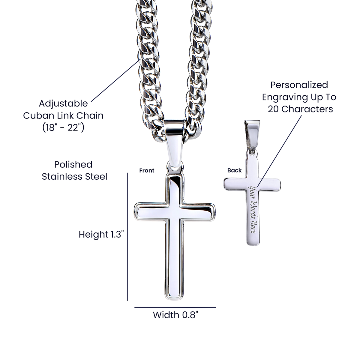Artisan Cross Necklace for Men – "To My Man" Keepsake Gift