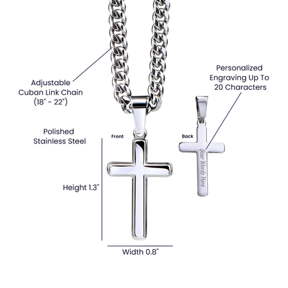 Artisan Cross Necklace for Men – "To My Man" Keepsake Gift