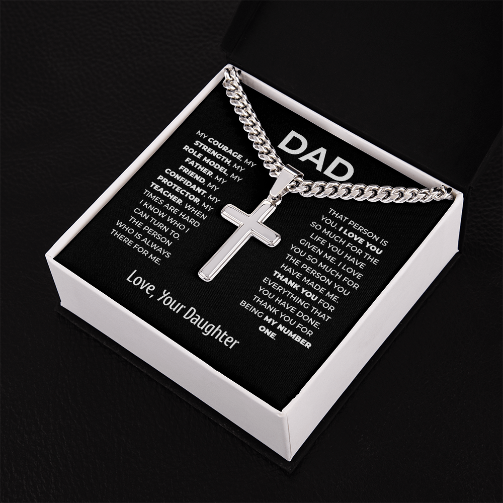 Cross Necklace for Dad – My Number One