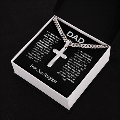 Cross Necklace for Dad – My Number One