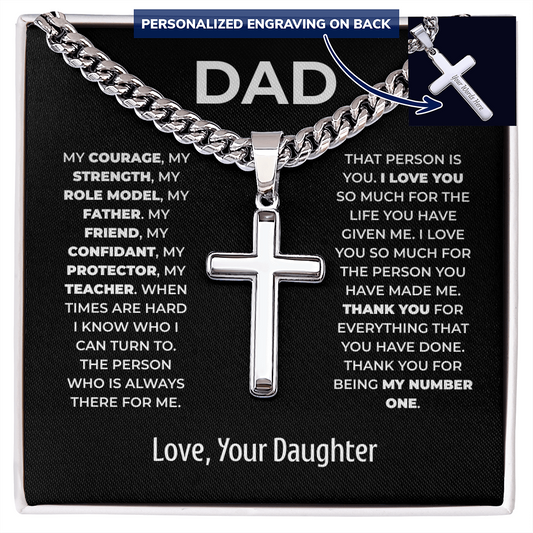 Cross Necklace for Dad – My Number One