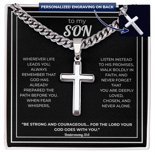 Cross Necklace For Son – Walk Boldly in Faith