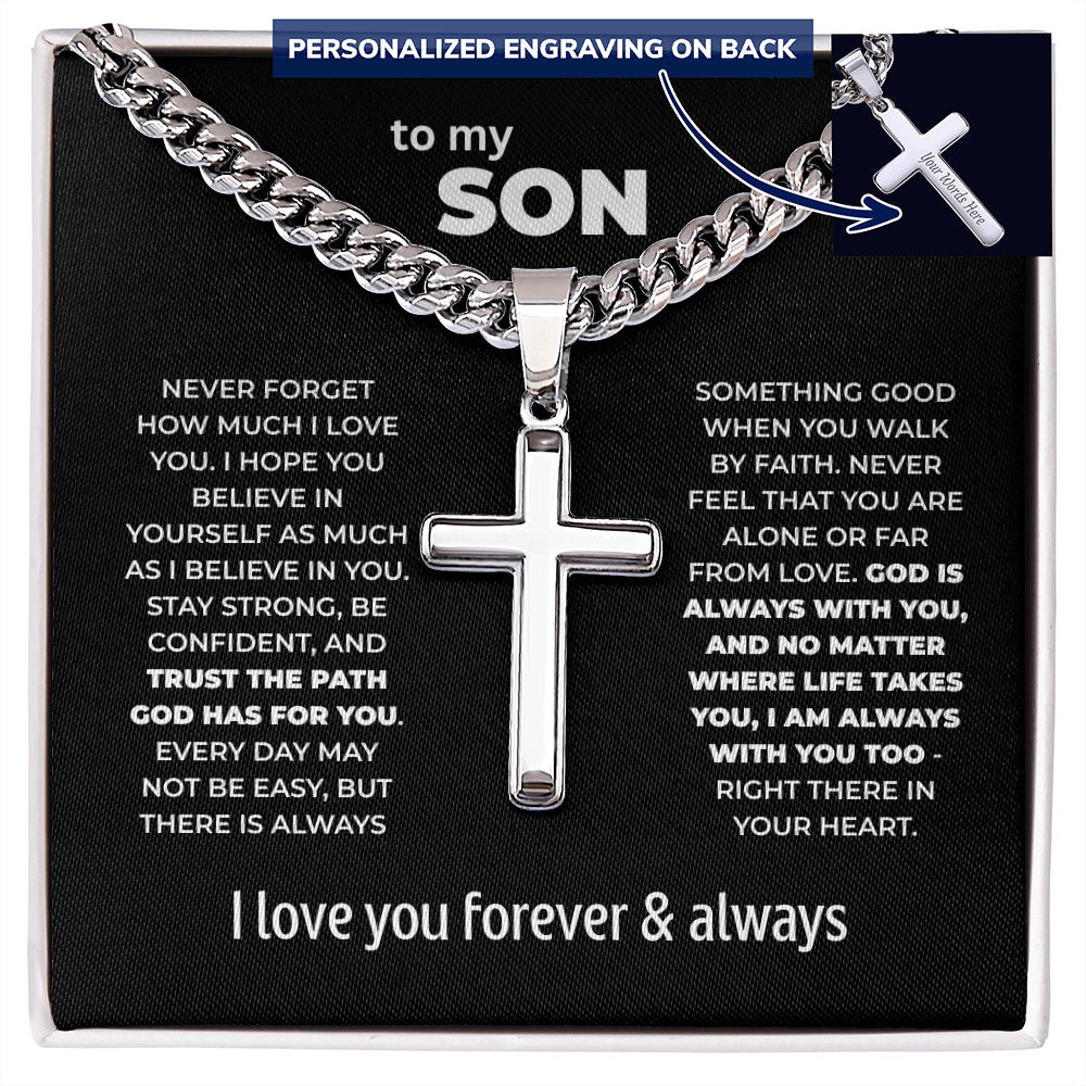Cross Necklace for Son – Trust the Path God Has