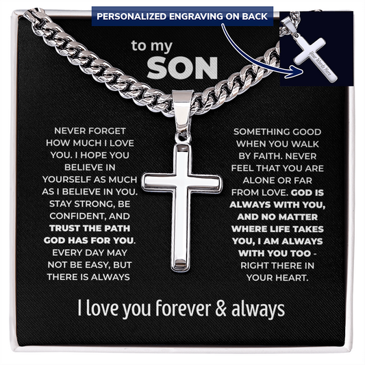 Cross Necklace for Son – Trust the Path God Has