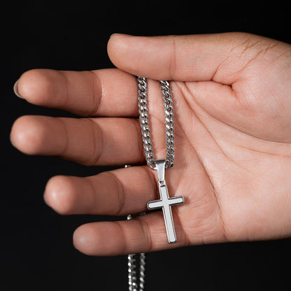"I See You, I Believe in You" Gift for Son - Engraved Cross Necklace