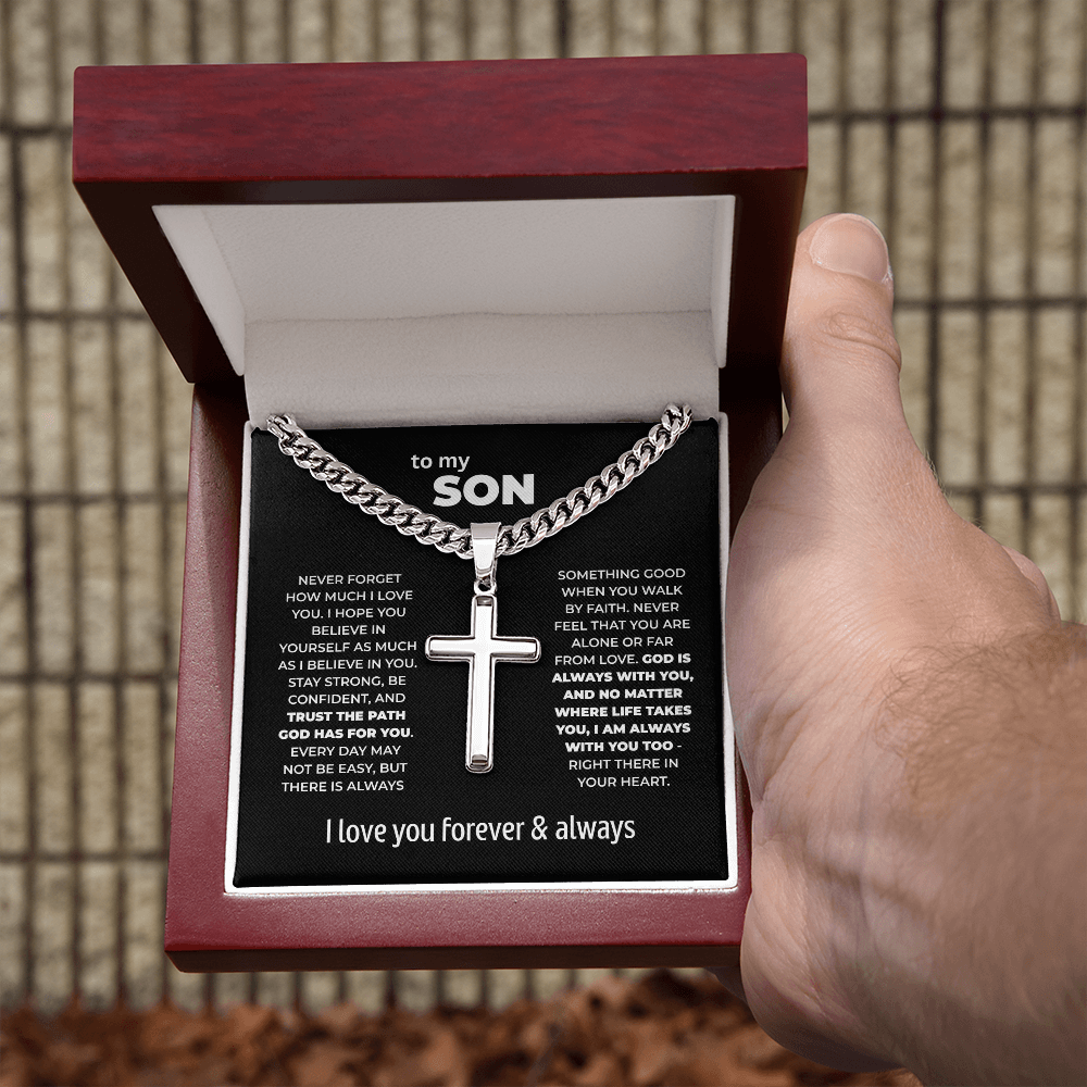 Cross Necklace for Son – Trust the Path God Has