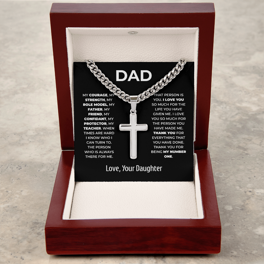 Cross Necklace for Dad – My Number One