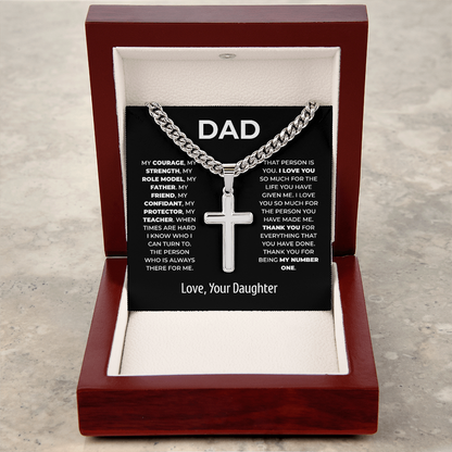 Cross Necklace for Dad – My Number One