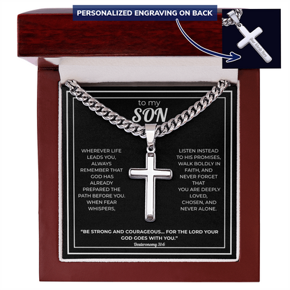 Cross Necklace For Son – Walk Boldly in Faith