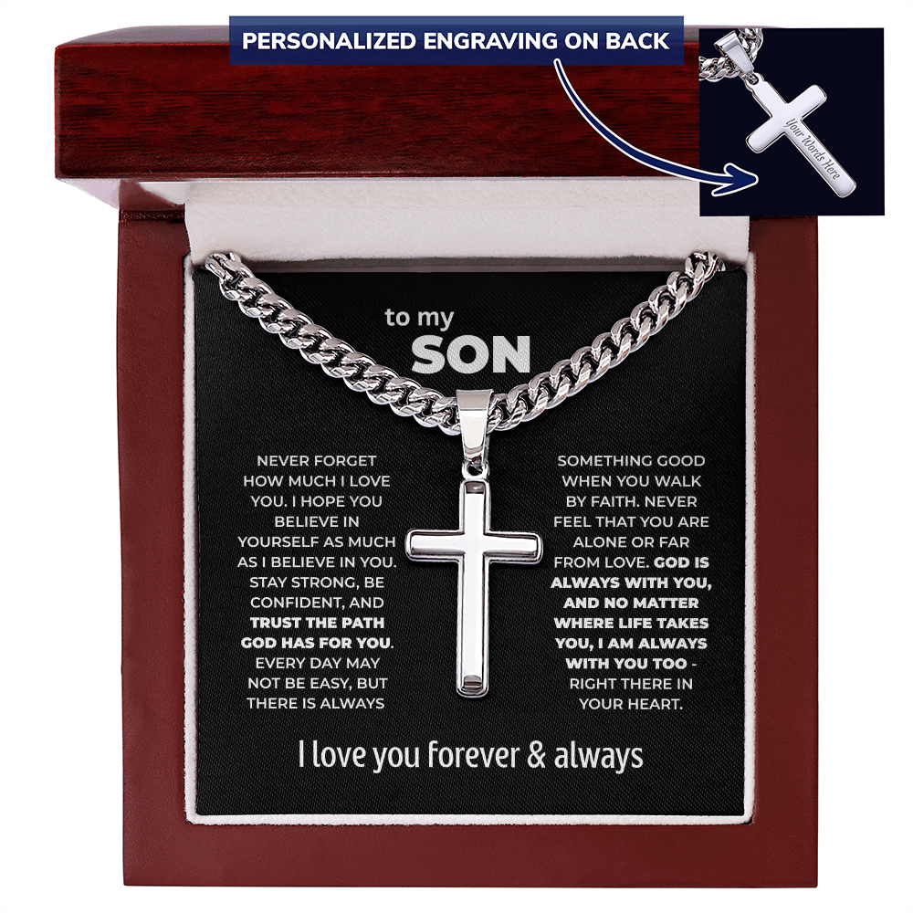 Cross Necklace for Son – Trust the Path God Has