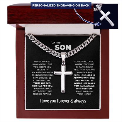 Cross Necklace for Son – Trust the Path God Has