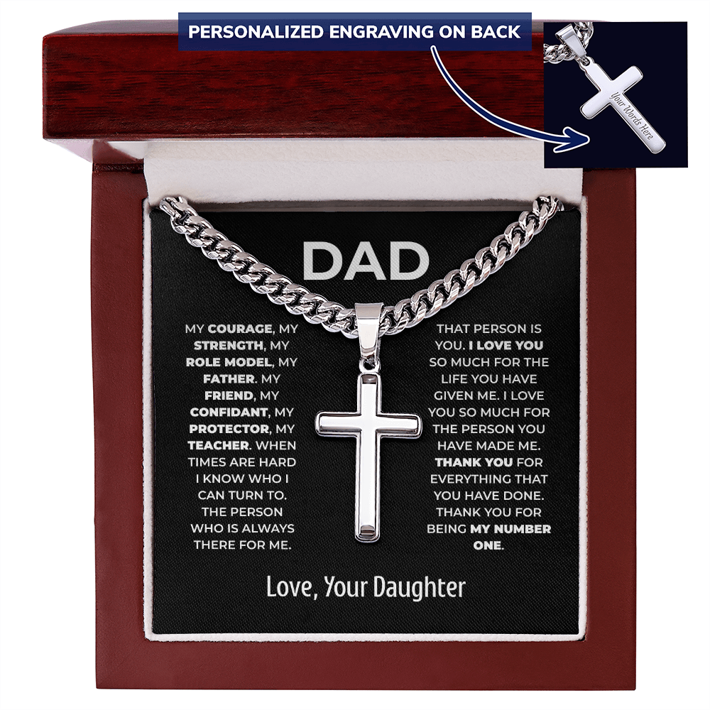 Cross Necklace for Dad – My Number One
