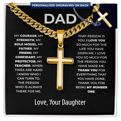 Cross Necklace for Dad – My Number One