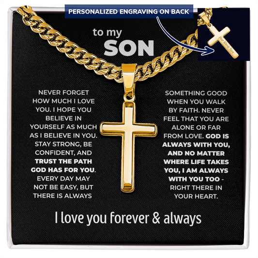 Cross Necklace for Son – Trust the Path God Has