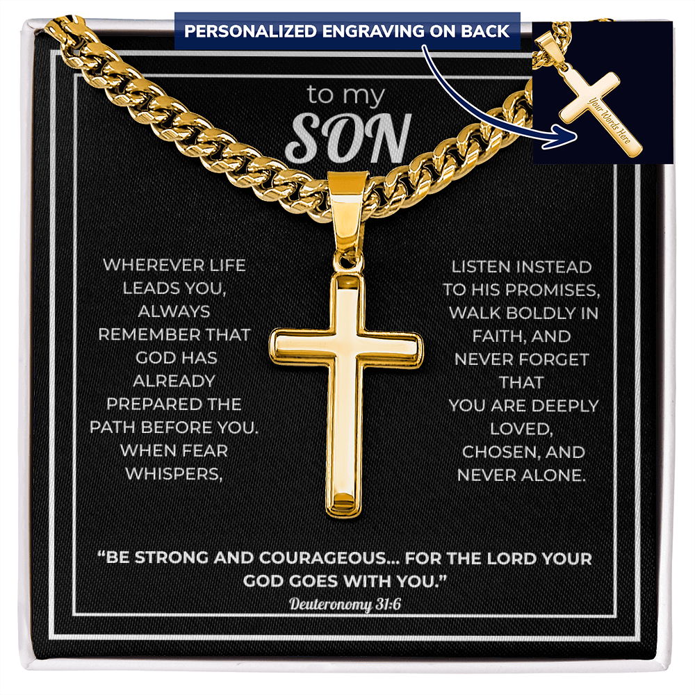 Cross Necklace For Son – Walk Boldly in Faith