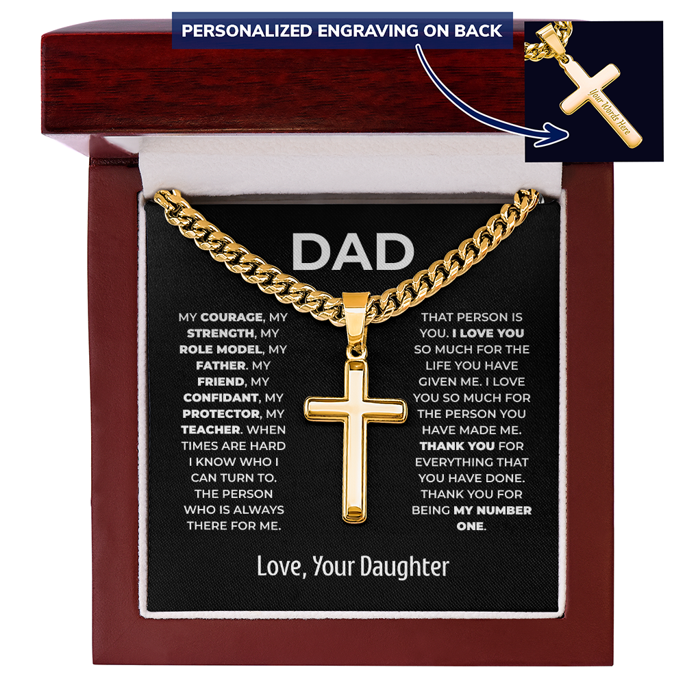 Cross Necklace for Dad – My Number One