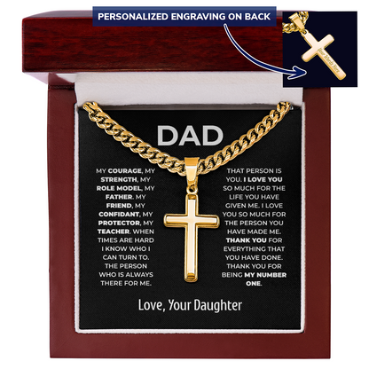 Cross Necklace for Dad – My Number One
