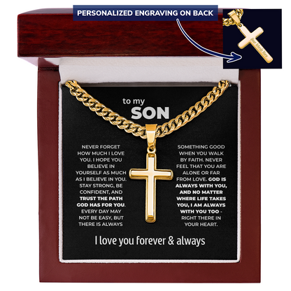Cross Necklace for Son – Trust the Path God Has