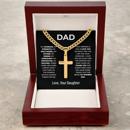 Cross Necklace for Dad – My Number One