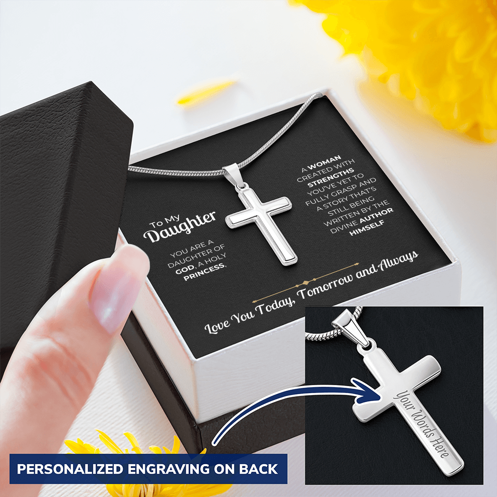 To My Daughter – Personalized Cross Necklace Gift