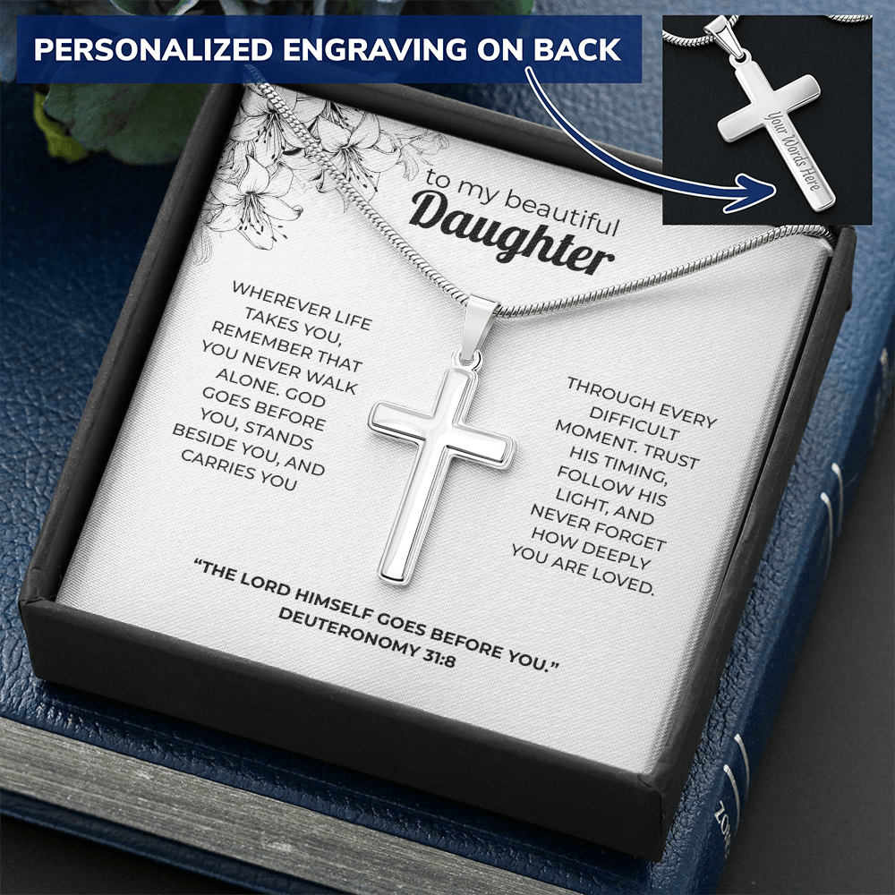 Cross Necklace – The Lord Goes Before You