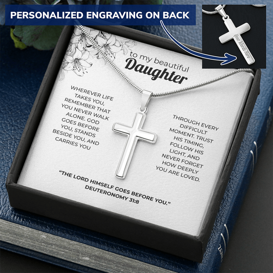 Cross Necklace – The Lord Goes Before You