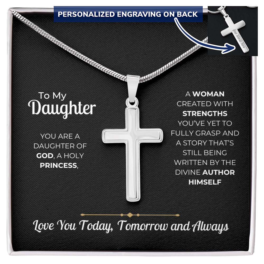 To My Daughter – Personalized Cross Necklace Gift