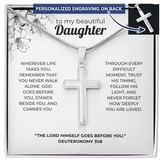 Cross Necklace – The Lord Goes Before You
