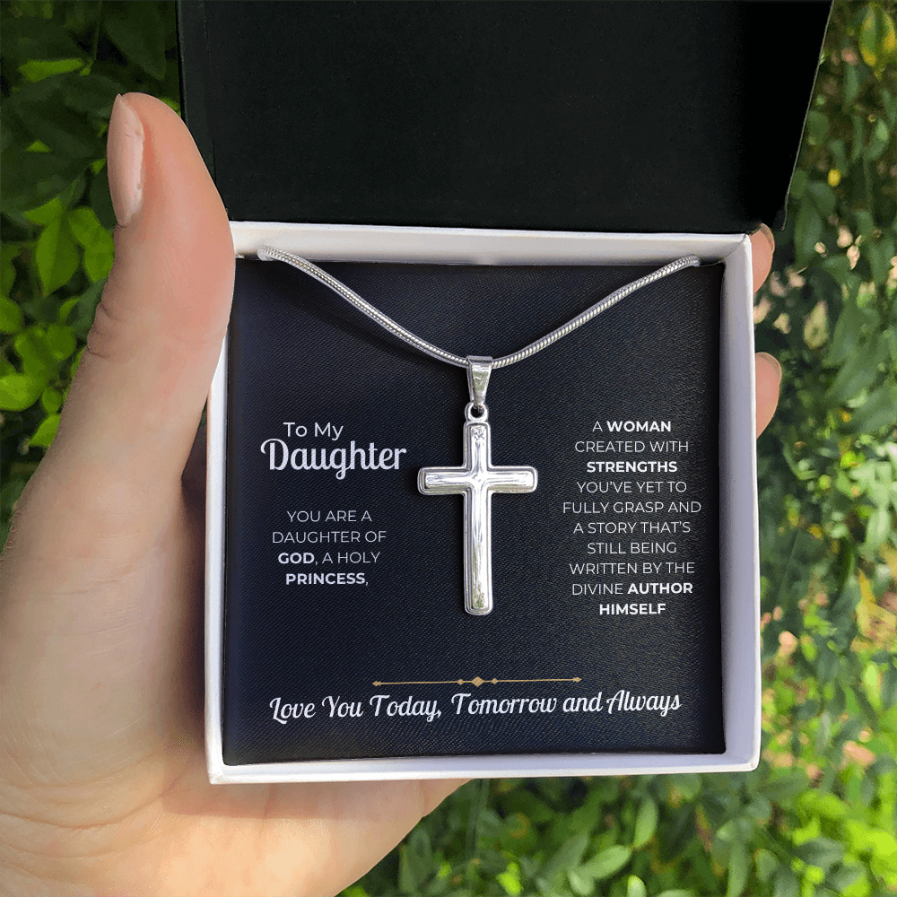 To My Daughter – Personalized Cross Necklace Gift