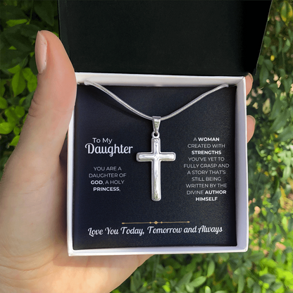 To My Daughter – Personalized Cross Necklace Gift