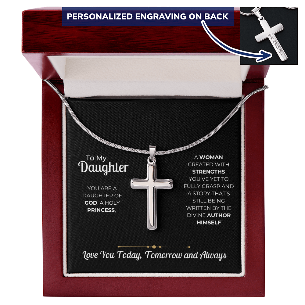 To My Daughter – Personalized Cross Necklace Gift